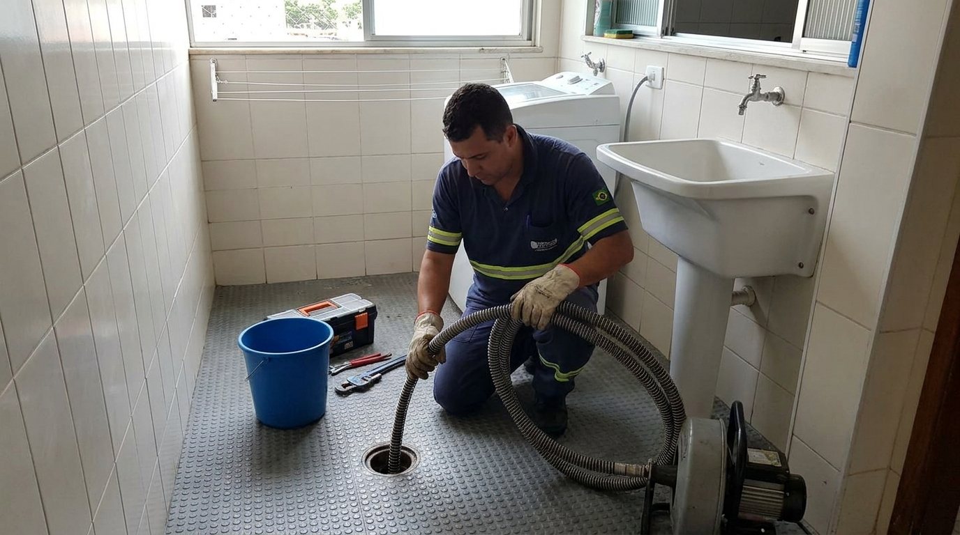 Ponto de Esgoto na Lavanderia em Curitiba‑PR